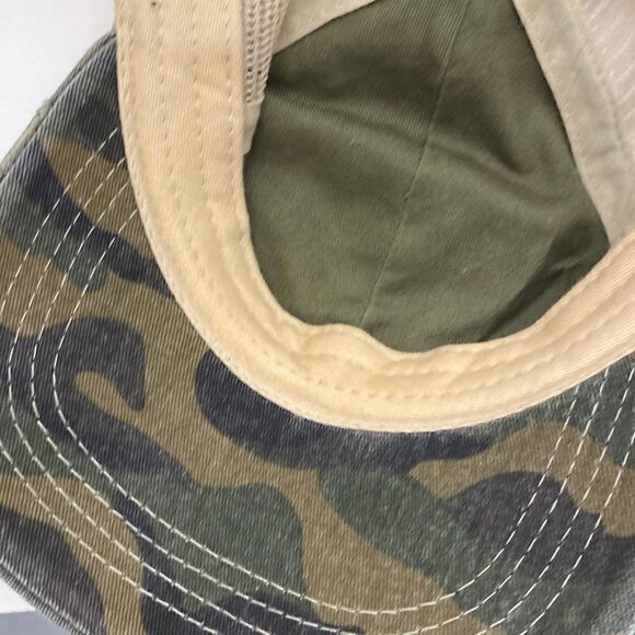C.C. Women’s Camo Mesh Green & Cream Trucker Ponytail Cap Hat - Picture 7 of 8